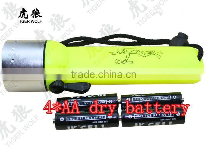 Waterproof Aluminum Head High Power LED Diving Flashlight
