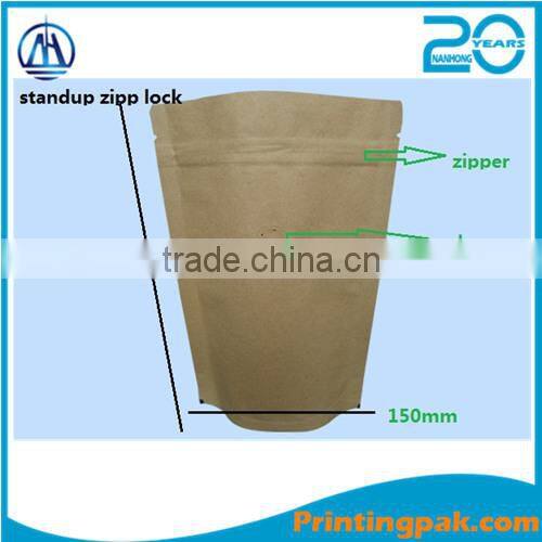 new design recycled kraft paper clear window zip lock bag