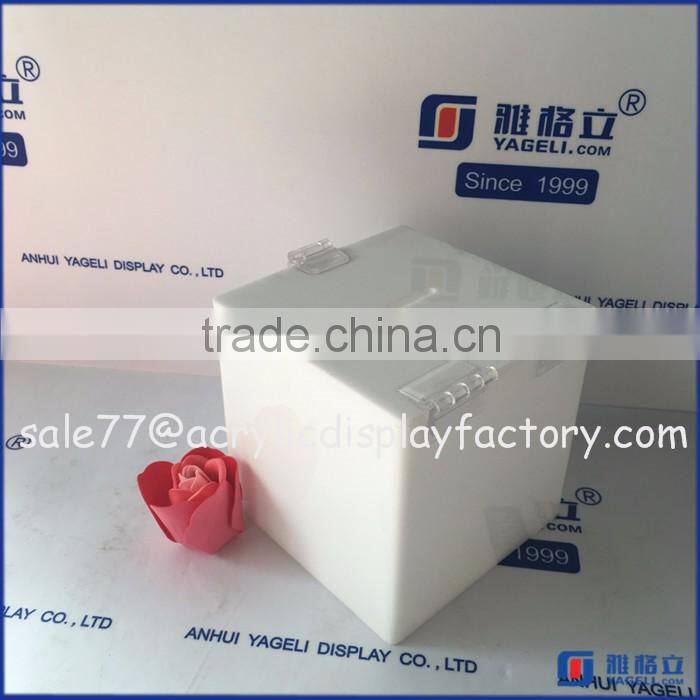 Colored Acrylic Donation Box with Key Lock, Counter Acrylic Feedback Box