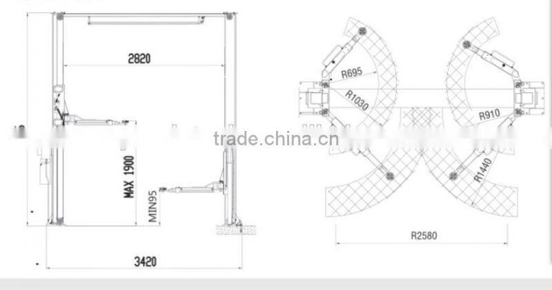 Baseless hydraulic gantry car lifts, lifts underground