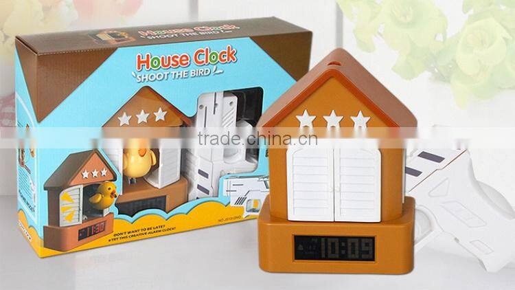 Bird shape Decorative Shooting Target Gun Alarm Clock