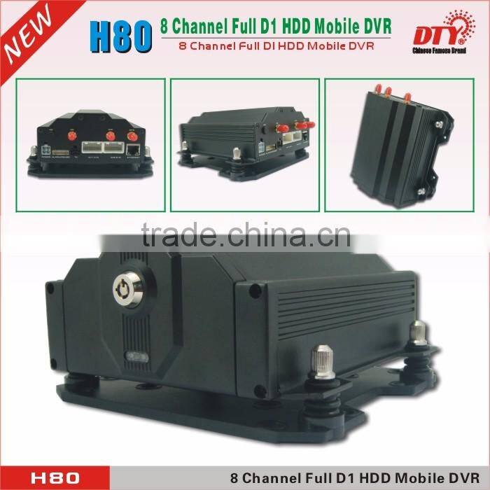 8CH H.264 HDD & SD Card Full D1 MDVR Mobile Video Surveillance Recorder System: H80
