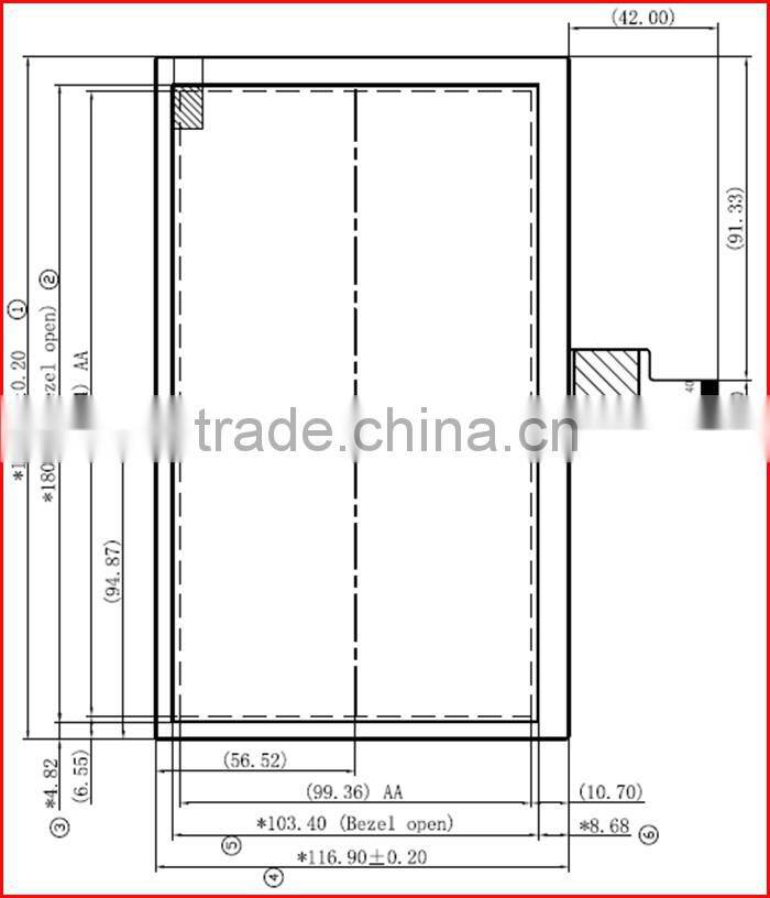 8inch 1000nits 1024*600 outdoor lcd module display with lvds interface