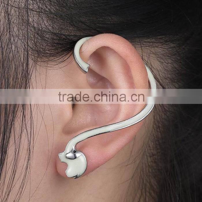 Luminous lovely little elephant cuff earring animal design earrings