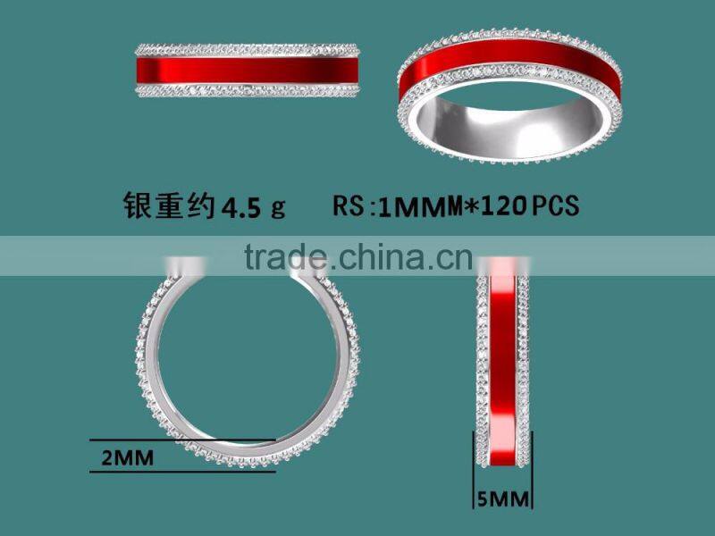 925 Sterling Silver Can be Colorful Enamel Ring