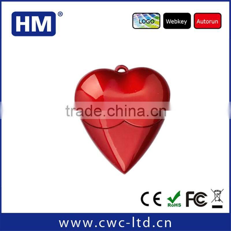 Plastic Heart shaped 4GB 8GB 16GB 32GB usb flash drive