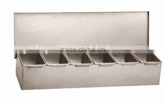 Condiment dispenser with 4 compartments kitchen stainless steel wholesale spice containers