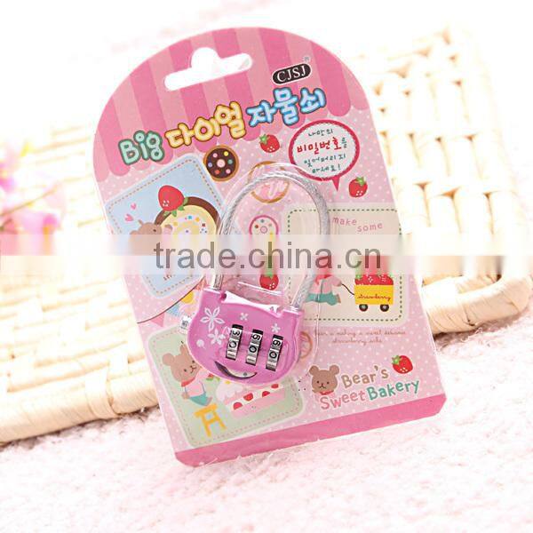 Hot sale 3 Digit Resettable Luggage Lock, Combination Padlock, Cable Lock CH-011