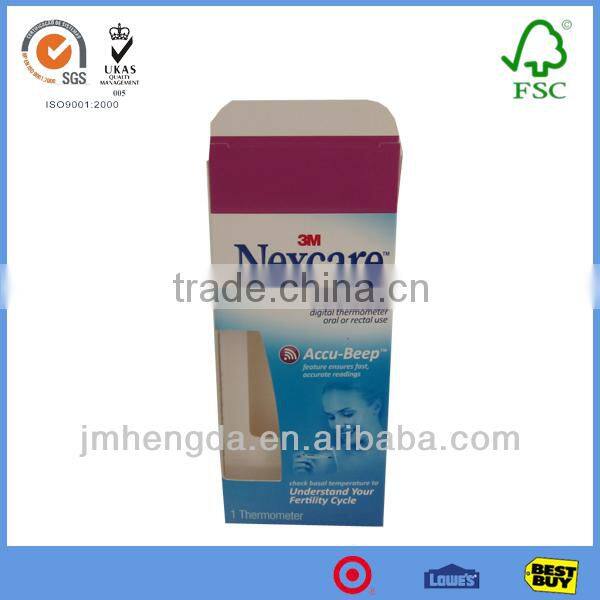 Glossy varnishing thermometer packaging boxes packing supplies of China