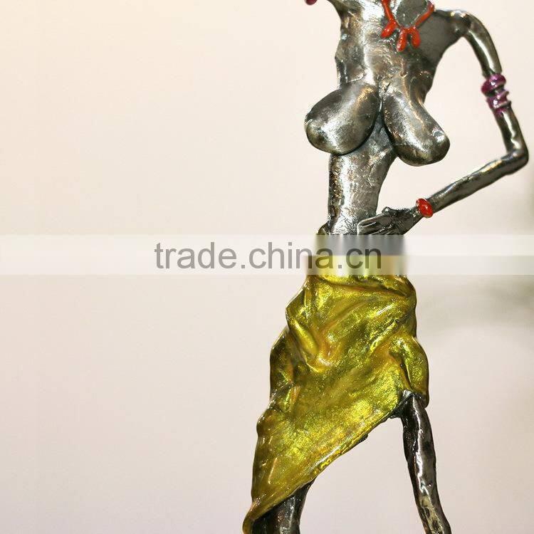 Home decor antique casting tecnique pewter crafts African figurine