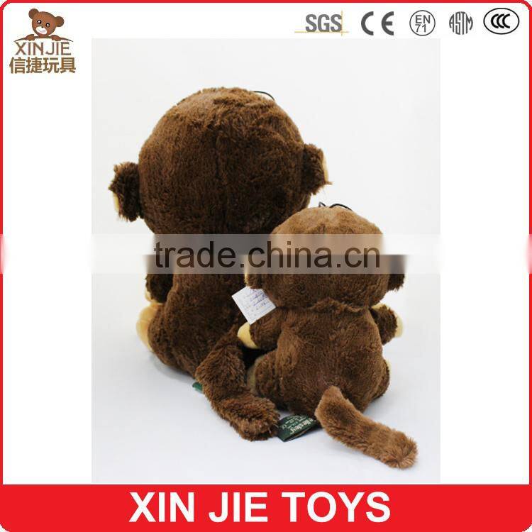 brown plush orangutan toy lovely stuffed monther and son animal toy high quality soft orangutan toy