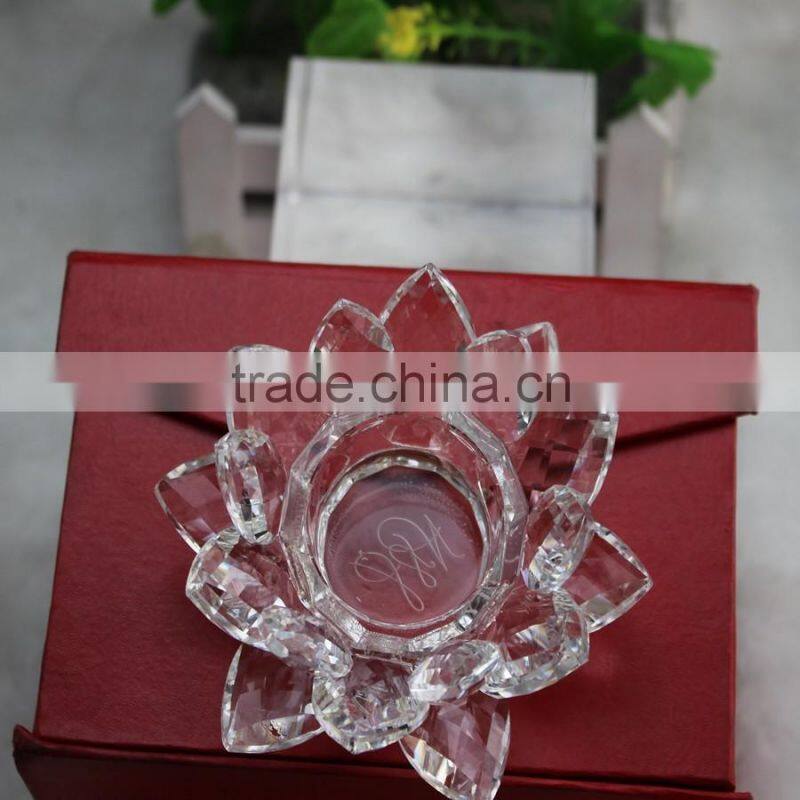 Factory directly sale wholesale price Yiwu hot seller 100mm transparent color crystal lotus for gift