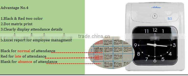 Analogue Display Punch Card time recorder attendance machine