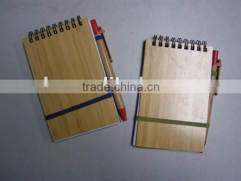 Nice design bamboo notepad with elastic band