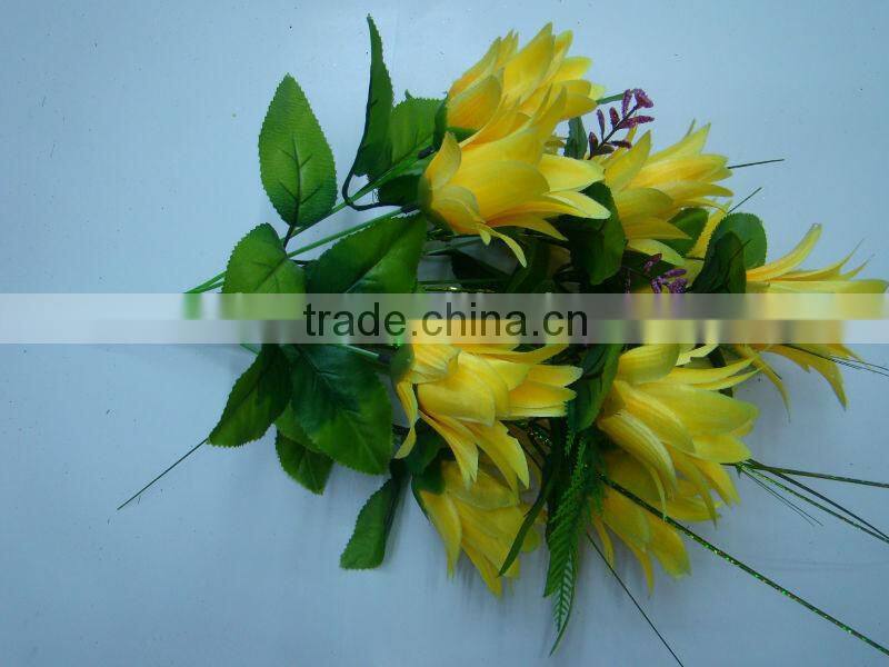 12 heads artificial flowers arrangements in vase
