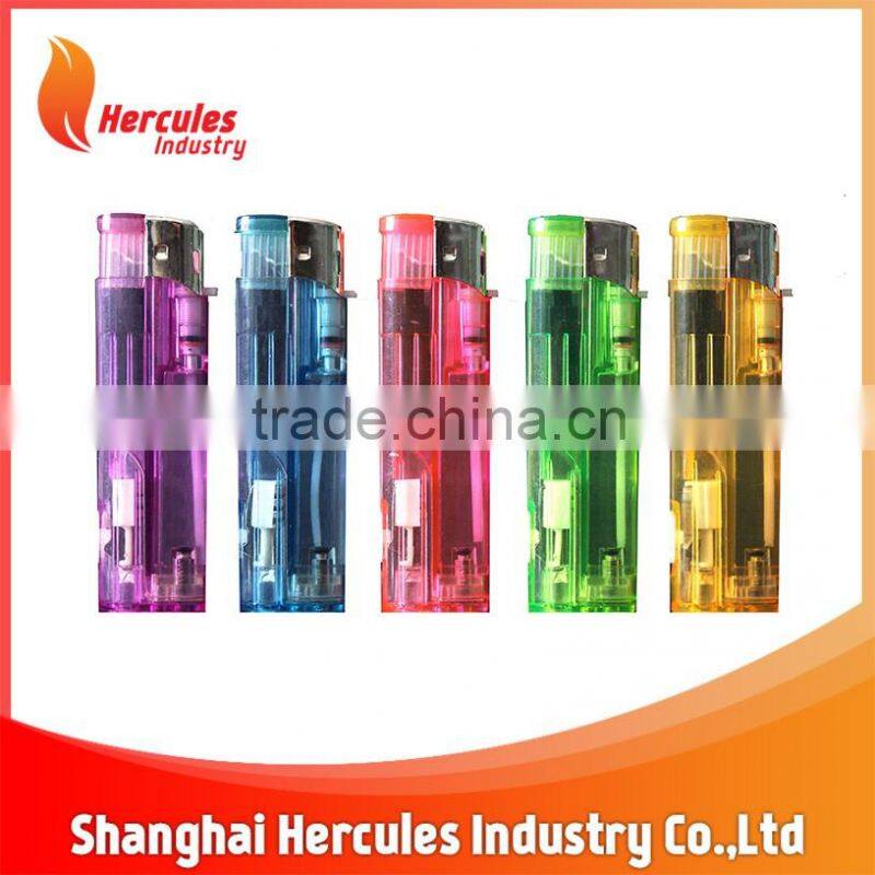 Piezo electronic refillable plastic flame lighter with LED light HL-09206T