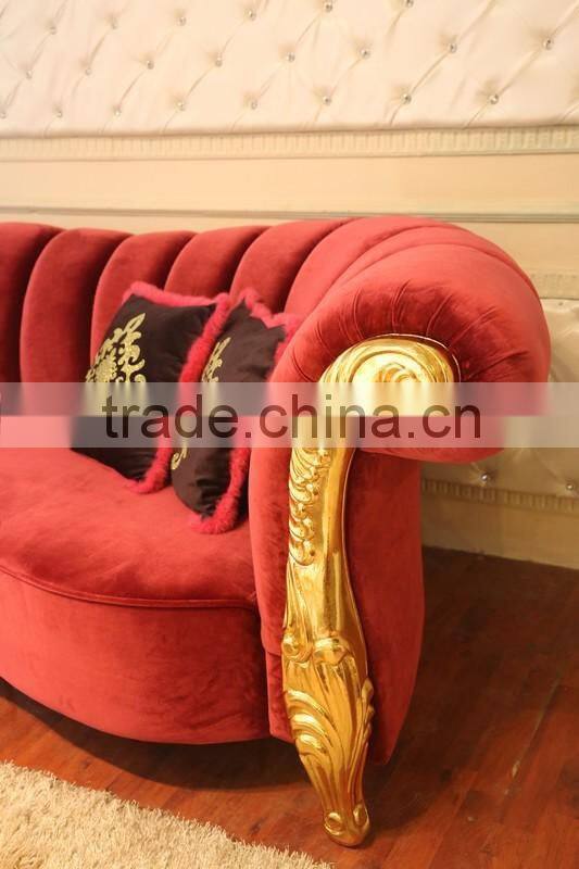 Solid wood arm beautiful fabric sofa AL021