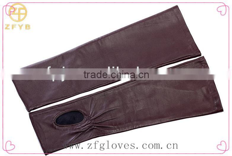 ZF 2311 Winter Fashion Long Leather Fingerless Glove
