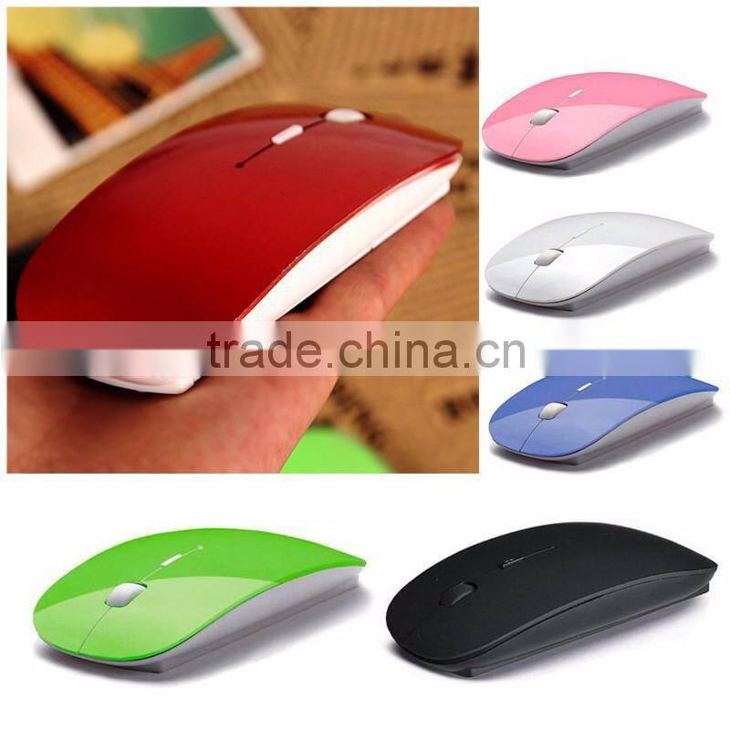 Candy Color Ultra Thin USB Optical Wireless Mouse 2.4G Receiver Super Slim Mouse Cordless Computer PC Laptop Desktop