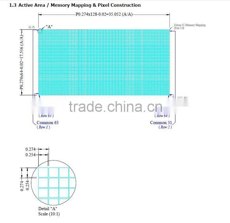 Small size of the OLED LCD module 128 * 64