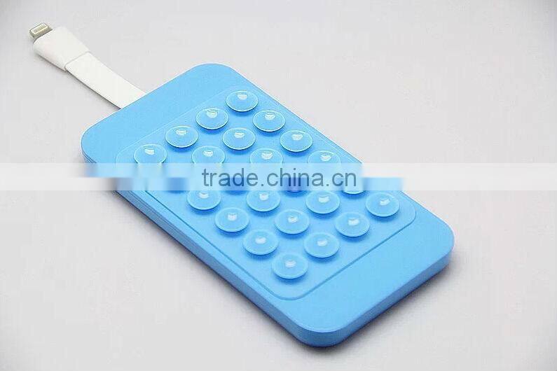 2014 new type 4000mah power bank popular sucker power bank has six colors