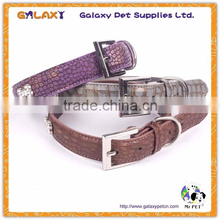 Wholesale bling pet dog training collar, PU leather Training Dog Collar