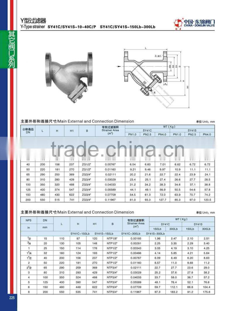 Stainelss steel Y strainer