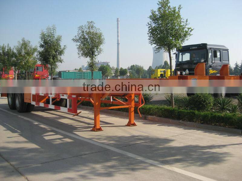 Container and heavy equipment transportation Tri-axle Flatbed Semi-trailer for sale 42 ton