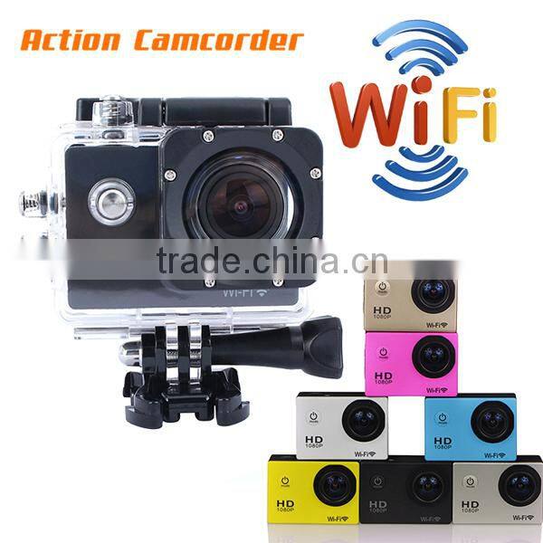 Best diving sports waterproof 30M action camera1080p manual 170 degrees wide view