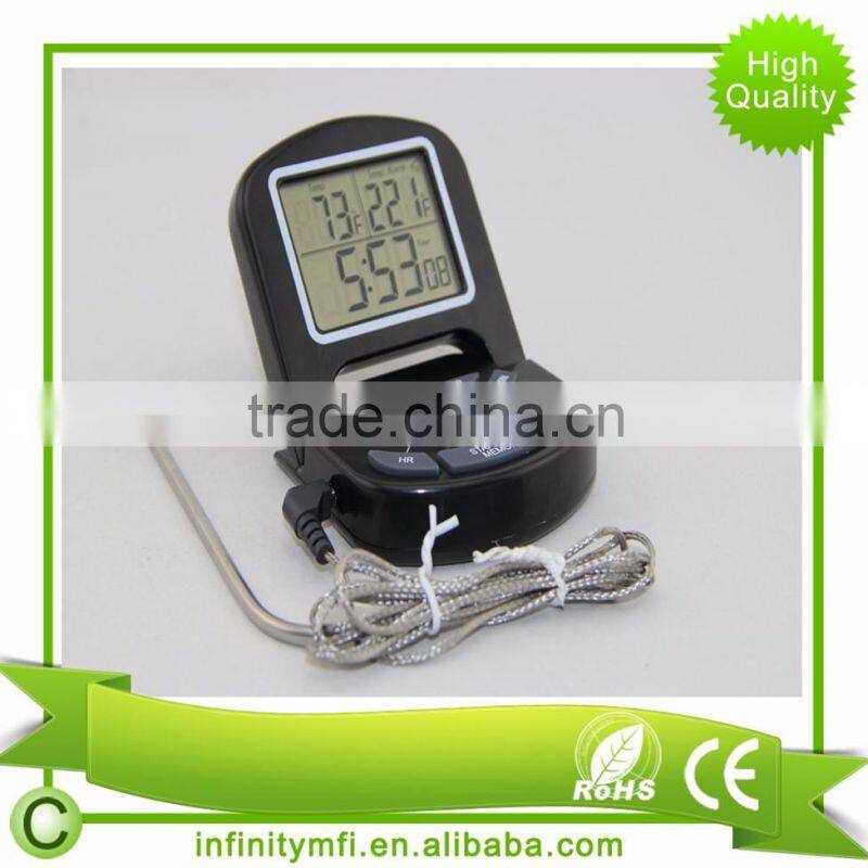 Digital Meat Timer and Thermometer Probe For Cooking in Oven, Smoker, Grill or BBQ
