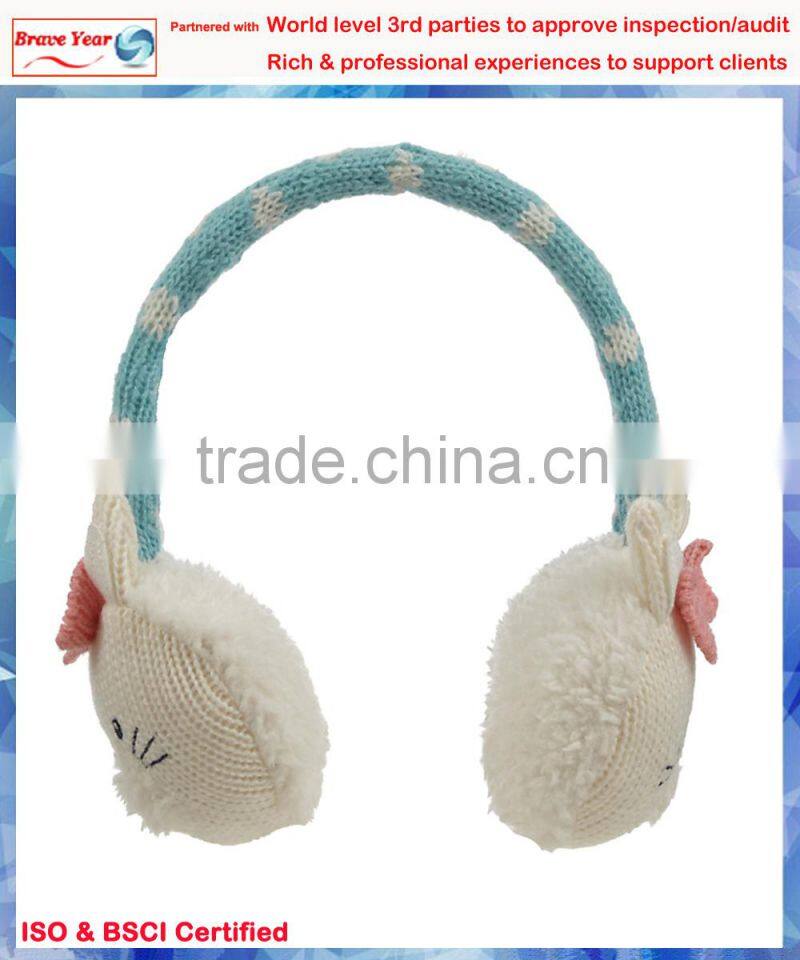 Featuring adorable bunny faces plush earmuff,safety ear muff,white earmuffs