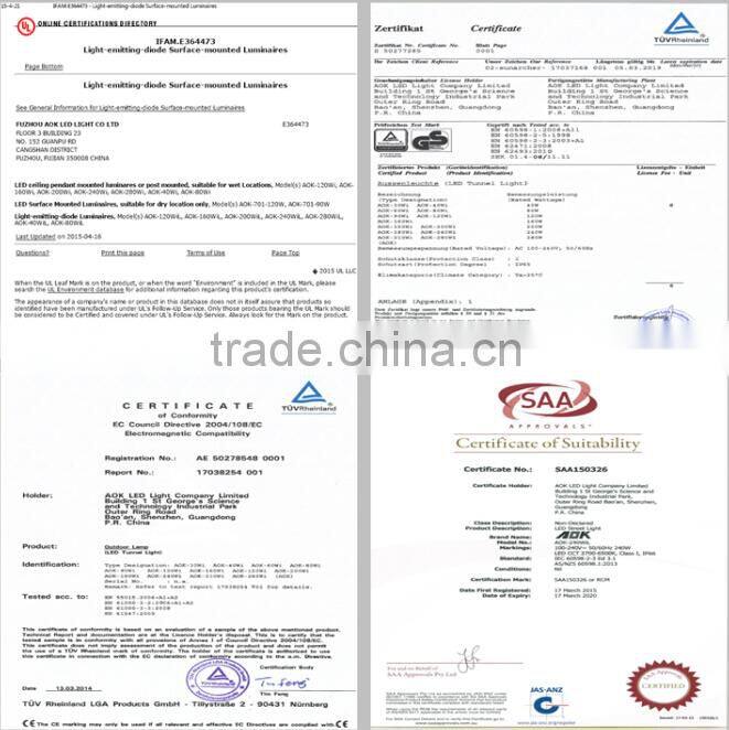 UL DLC SAA RCM TUV CE ROHS 200W LED Parking Lot Light, 200W LED Area Light