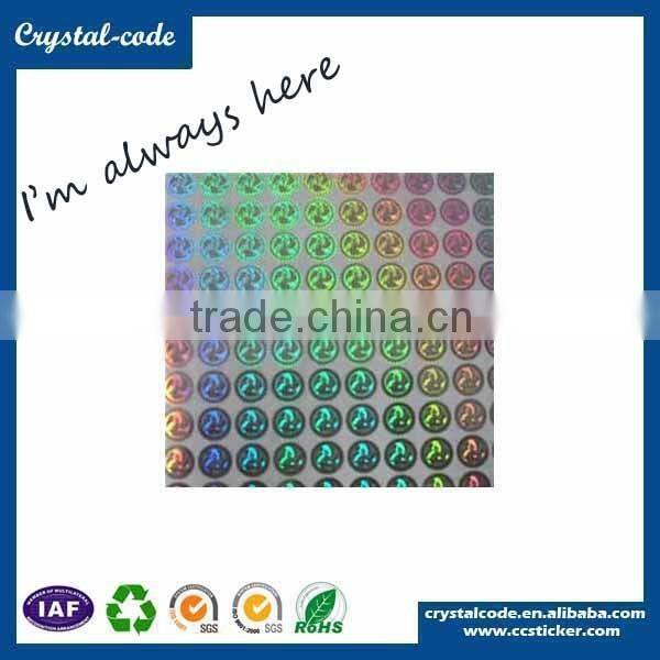 Laser hologram self adhesive labels stickers