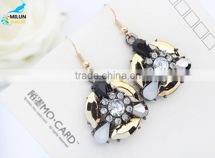Retro eardrop women earrings accessories wholesale gold-plated flowers