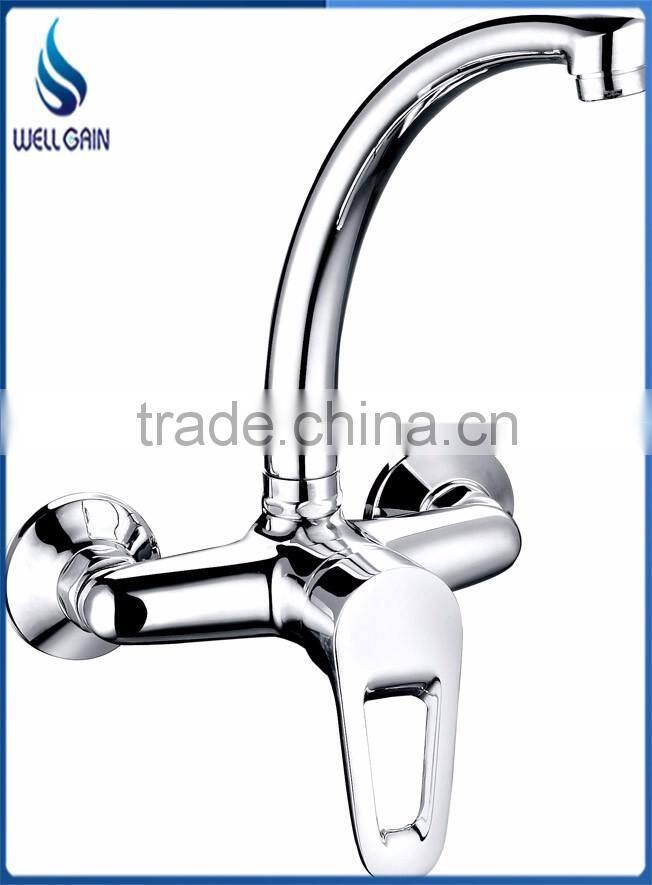 Classic lavatory single zinc handle brass body bathtub faucet wall mounted chrome plating bathtub mixer