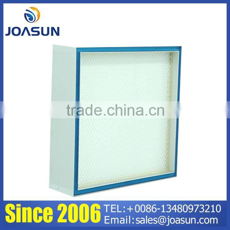 Customized gel seal Mini-pleat HEPA Panel Air Filter with fiberglass media