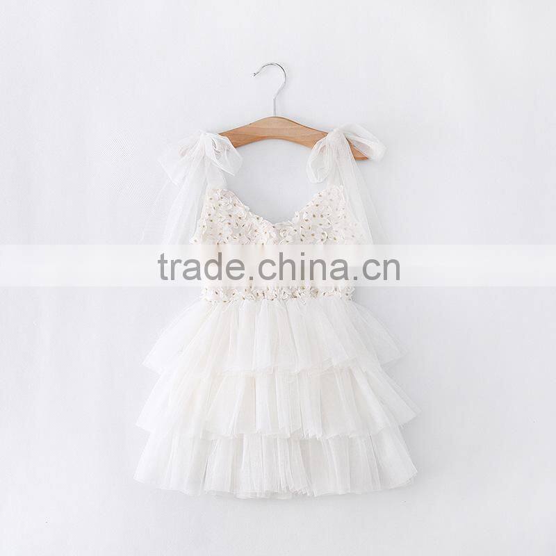High Quality Cotton Lining Tulle Layered Flower Girl Dress