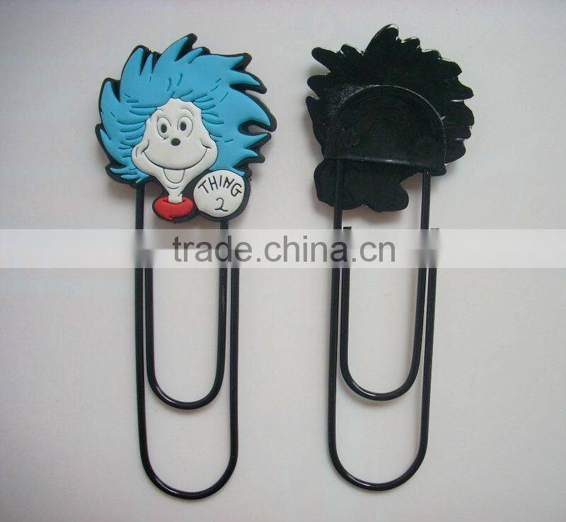 customized airplane shape promotional 3d soft pvc bookmark, pvc clip bookmarker