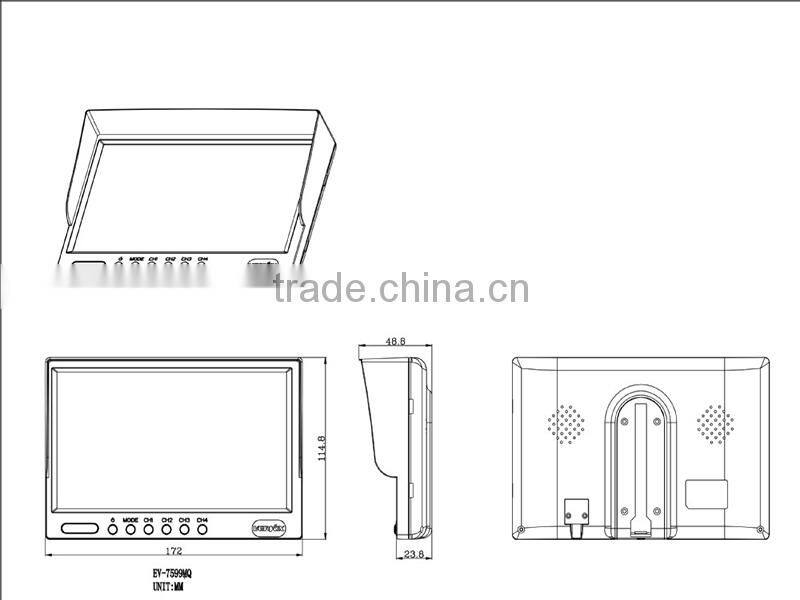 7" Sunshield Rear Vision monitor CS-S7699TMS