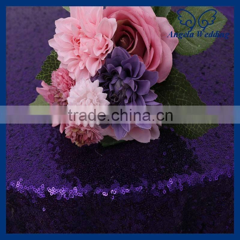 SQ027DA Cheap elegant purple sequin table cloth