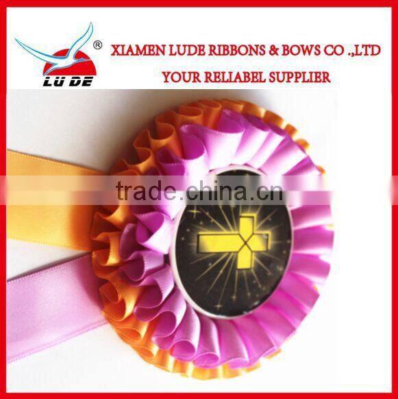 custom design award ribbon rosette for wholesale