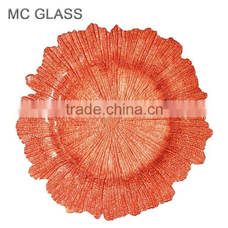 Cheap Underplates Wedding Dinner Purple Glass Charger Plates Wholesale