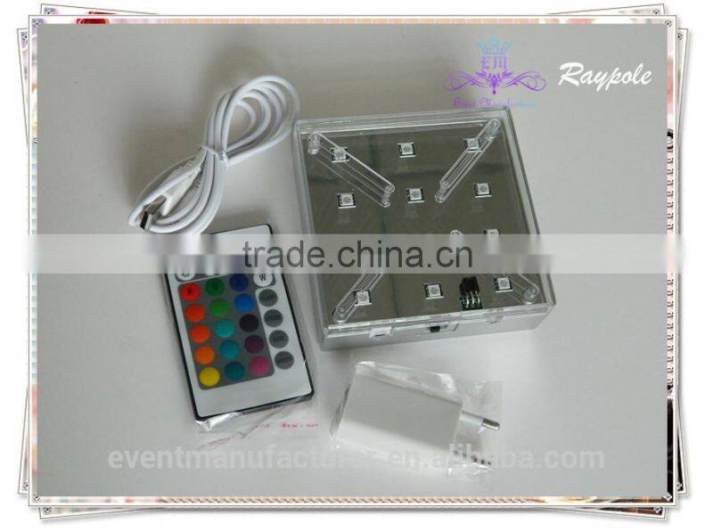 New square color changing led centerpiece light office table decoration