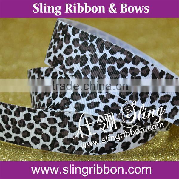 Fashion Leopard Printed Grosgrain Ribbon