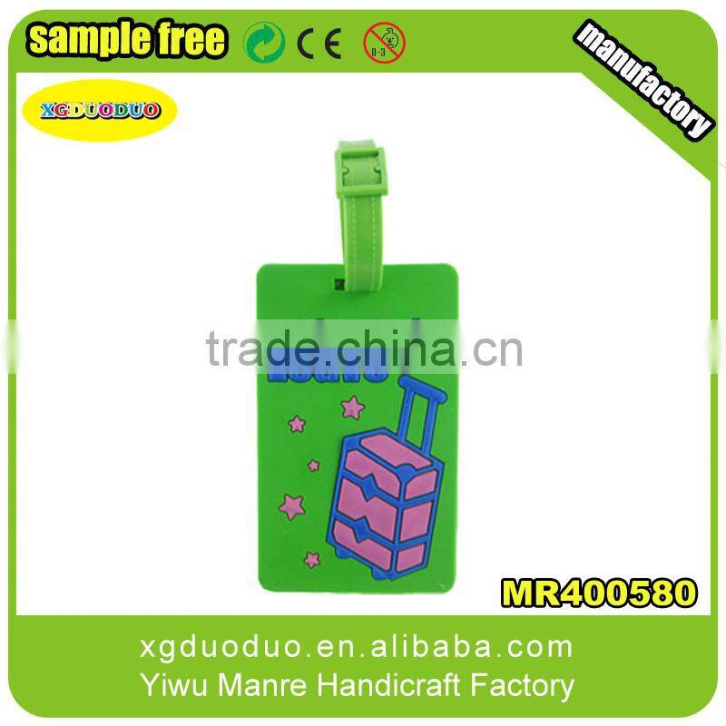 Promotion gift customize rubber embossed logo luggage tags PVC