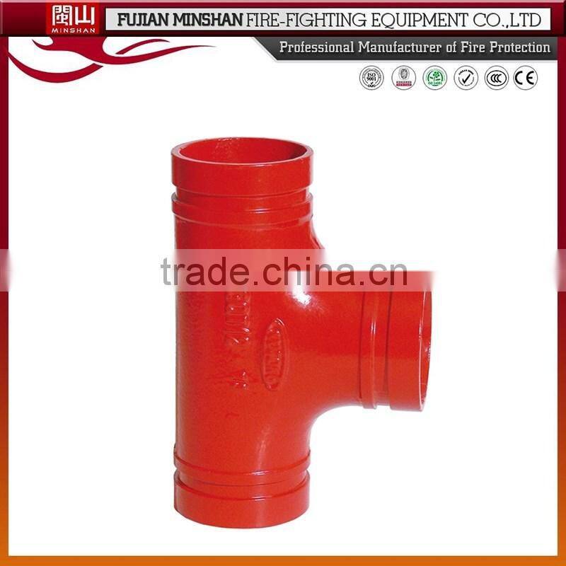 2016 pipe fitting cast iron Grooved equal tee reducing tee