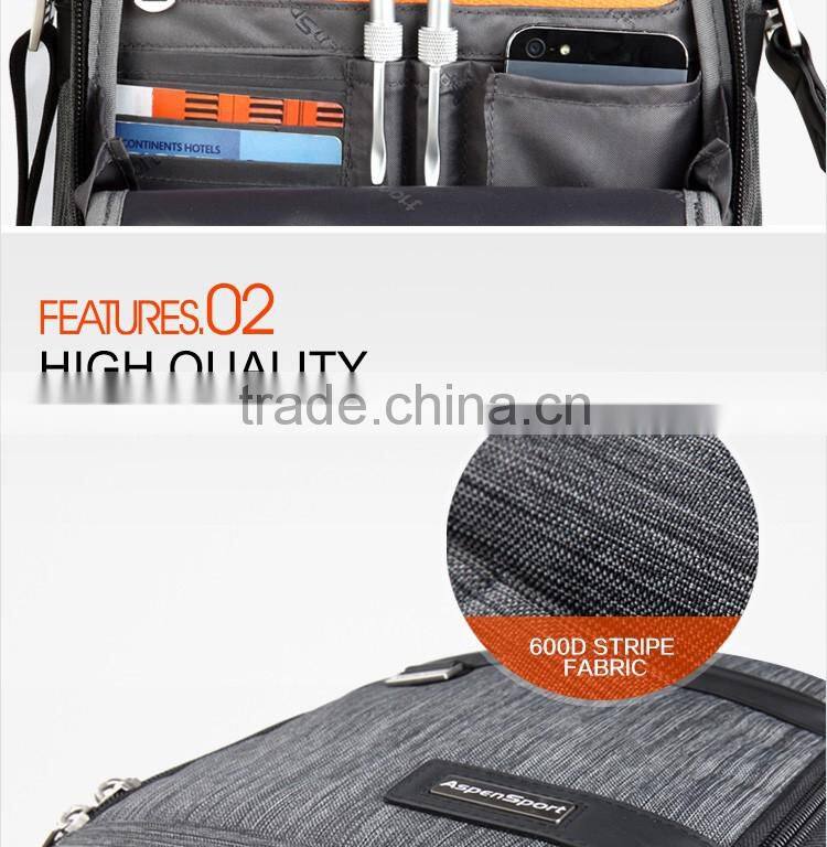 Fashionable 600D messenger bag for men with ipad compartment