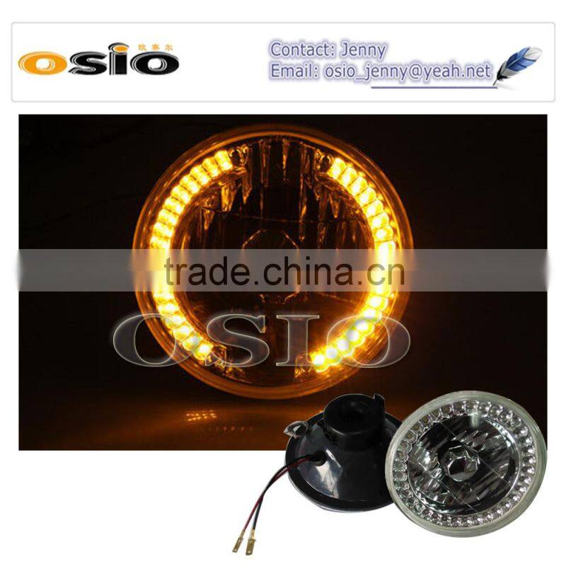 7 inch Round BMC CRYSTAL GLASS LED HALO RING Auto Halogen Semi Sealed Beam Auto Halogen Lamp H6014 H6024 H6012