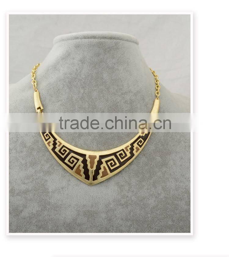 Latest design restoring ancient brief paragraph clavicle necklace with golden and sliver color