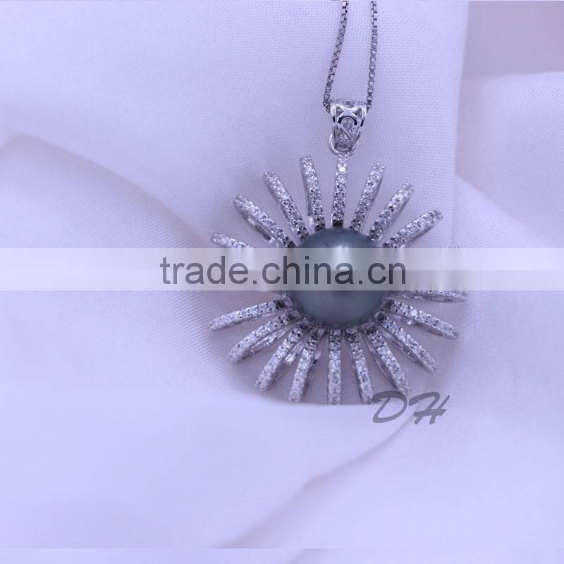 Fashion Black Pearl Pendant Jewellery 925 Silver Price